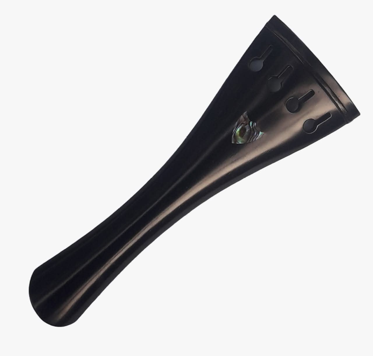Ebony Violin tailpiece french sheild inlay abalone